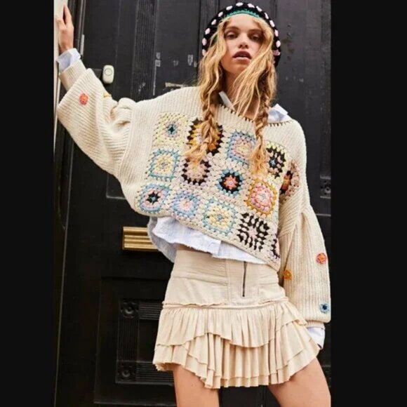 Free People Dahlia Crochet Pullover - Picture 1 of 10